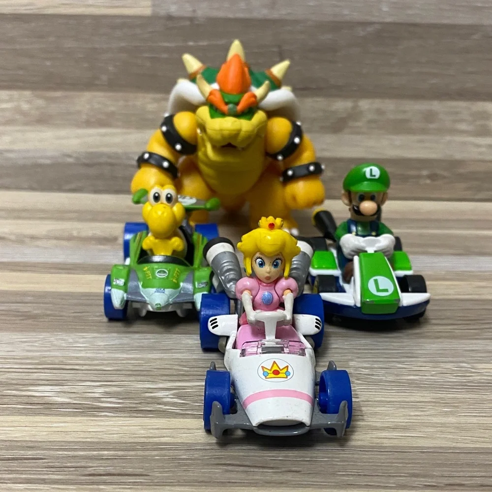 Mario Kart Toy Set Nintendo hot Wheels with bowsers Luigi princess peach 1 up